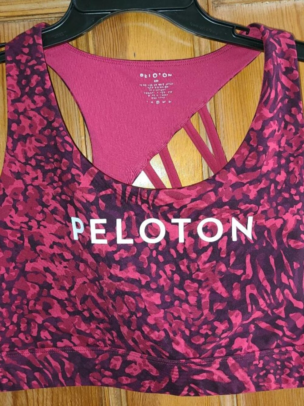 Peloton Cadent Pink & Purple Strappy Racer Back Fast Cheetah Sport Bra 2X